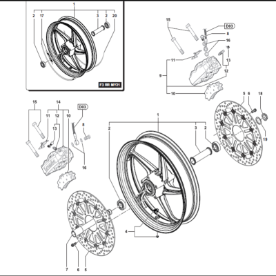 Écrou M25x1.25 CH28 SP9.5 MV Agusta – Pièce d'origine