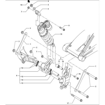 Rear Suspension Stud MV Agusta Genuine Spare Part