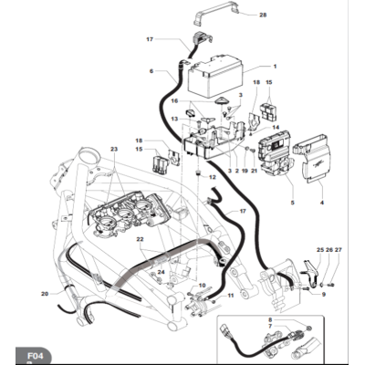 Support élastique d’unité de contrôle MV Agusta | Pièce d'origine